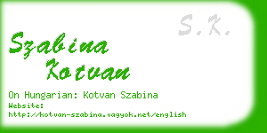 szabina kotvan business card